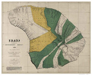Island of  Lanai - Hawaii 1878 Old Map Reprint