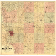 Adams County, Illinois 1889 - Old Map Reprint