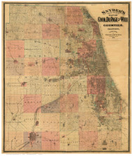 Cook, DuPage, Will County, Illinois 1898a - Old Map Reprint