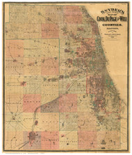 Cook, DuPage, Will County, Illinois 1898b - Old Map Reprint