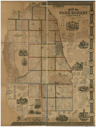 Cook County, Illinois 1886 - Old Map Reprint
