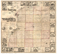 Hancock County, Illinois 1859 - Old Map Reprint