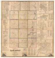 Kane County, Illinois 1860 - Old Map Reprint