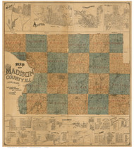 Madison County, Illinois 1892 - Old Map Reprint