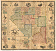 Saint Clair County, Illinois 1863 - Old Map Reprint