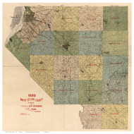 St Clair County, Illinois 1899 - Old Map Reprint