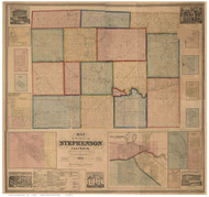 Stephenson County, Illinois 1859 - Old Map Reprint
