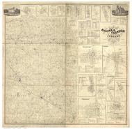 Boone & Clinton Counties, Indiana 1865 - Old Map Reprint