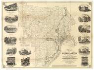Floyd County, Indiana 1859 - Old Map Reprint