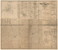 Shelby & Johnson Counties, Indiana 1866 - Old Map Reprint