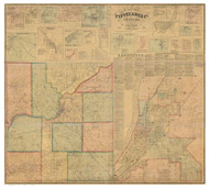 Tippecanoe County, Indiana 1866 - Old Map Reprint