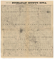 Buchanon County Iowa 1896 - Old Map Reprint