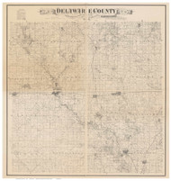 Delaware County Iowa 1882 - Old Map Reprint