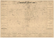 Dickinson County Iowa 1883 - Old Map Reprint