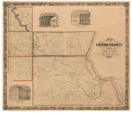 Louisa County Iowa 1858 - Old Map Reprint