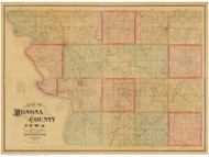 Monona County Iowa 1884 - Old Map Reprint