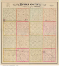 OBrien County Iowa 1884 - Old Map Reprint
