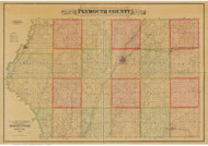 Plymouth County Iowa 1884 - Old Map Reprint