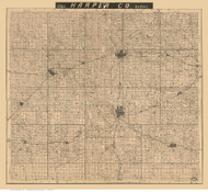 Harper County Kansas 1893 - Old Map Reprint