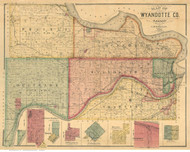 Wyandott County Kansas 1887 - Old Map Reprint