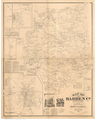 Barren County Kentucky 1877 - Old Map Reprint