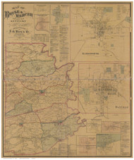 Boyle & Mercer County Kentucky 1876 - Old Map Reprint