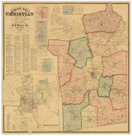 Christian County Kentucky 1878 - Old Map Reprint