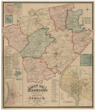 Harrison County Kentucky 1877 - Old Map Reprint