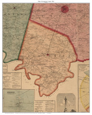 Jessamine County Kentucky 1861 - Old Map Custom Print - Excerpt from Bourbon-Fayette-Clark-etc 1861