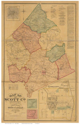 Scott County Kentucky 1879 - Old Map Reprint