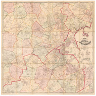 Suffolk County - Boston & Environs, Massachusetts 1867 - Old Map Reprint