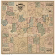 Hampshire County Massachusetts 1860 - Old Map Reprint