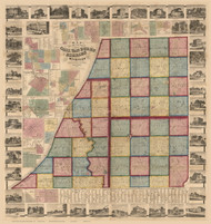 Cass, Van Buren, and Berrien County Michigan 1859 - Old Map Reprint