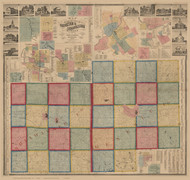 Genesee and Shiawasee County Michigan 1859 - Old Map Reprint