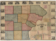 Monroe County Michigan 1859 - Old Map Reprint