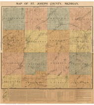 St. Joseph County Michigan 1891 - Old Map Reprint
