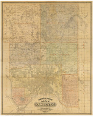 Ramsey County Minnesota 1885 - Old Map Reprint