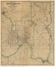 Ramsey & Washington County Minnesota 1887 - Old Map Reprint