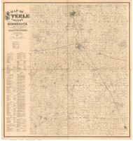 Steele County Minnesota 1879 - Old Map Reprint