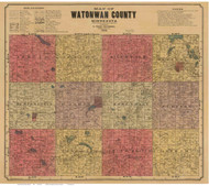 Watowan County Minnesota 1898 - Old Map Reprint