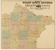 Wright County Minnesota 1901 - Old Map Reprint