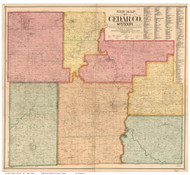 Cedar County Missouri 1897 - Old Map Reprint