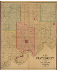 Clay County Missouri 1887 - Old Map Reprint