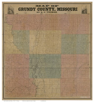 Grundy County Missouri 1890 - Old Map Reprint