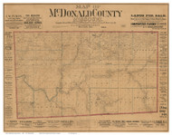 McDonald County Missouri 1884 - Old Map Reprint