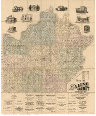 Saline County Missouri 1871 - Old Map Reprint