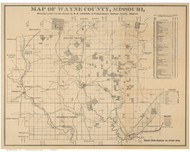 Wayne County Missouri 1882 - Old Map Reprint