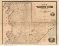 Washington County Mississippi 1871 - Old Map Reprint