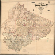 Yazoo County Mississippi 1874 - Old Map Reprint