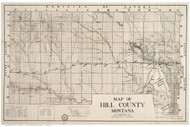 Hill County Montana 1912 - Old Map Reprint